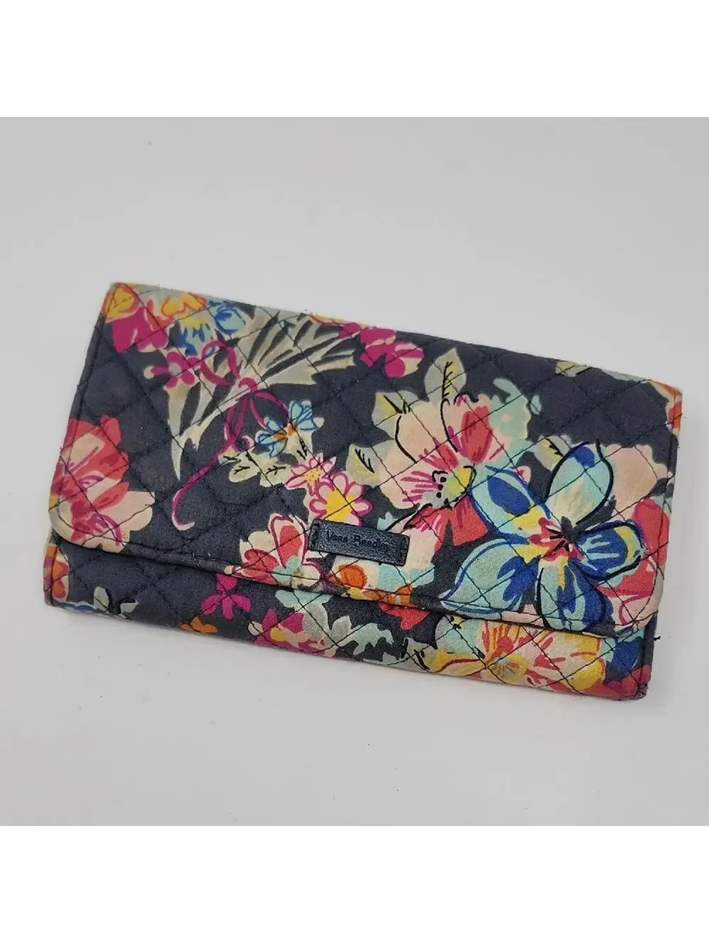 Vera Bradley Women's Wallet - Floral Black and Multicolor RFID Blocking